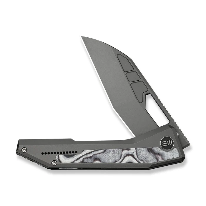 WE KNIFE Inceptus Gray Titanium Handle With White & Black G10 Inlay
