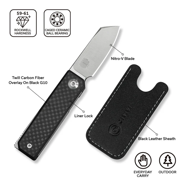 CIVIVI Kukei Front Flipper - Twill Carbon Fiber