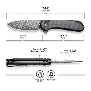 CIVIVI Elementum II Carbon Fiber - Damascus 