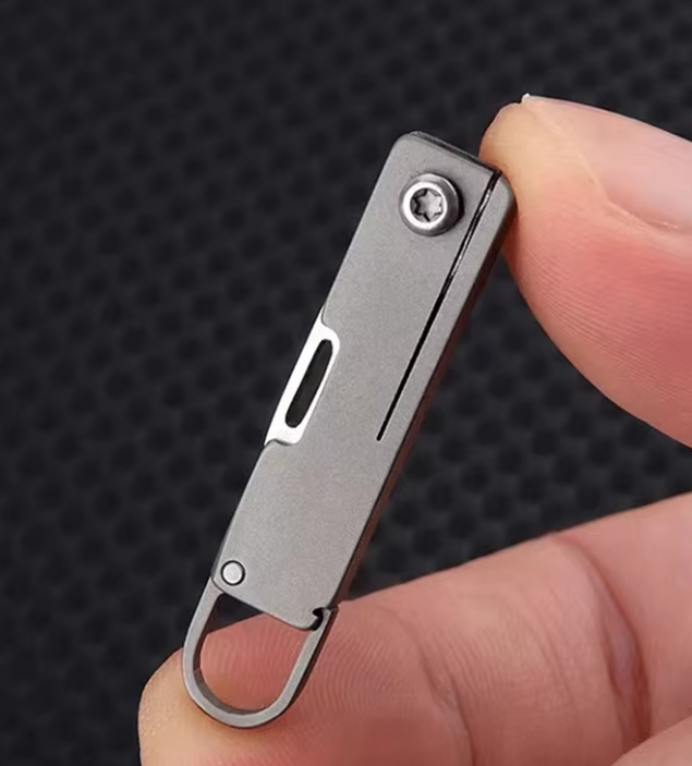 Mini Folding Keychain Knife With Titanium Handle