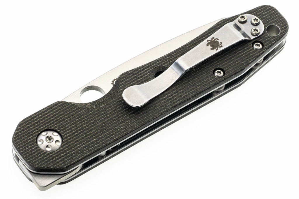 Spyderco Smock - Green Canvas Micarta - Satin CPM 20CV Blade - DLT Exclusive 