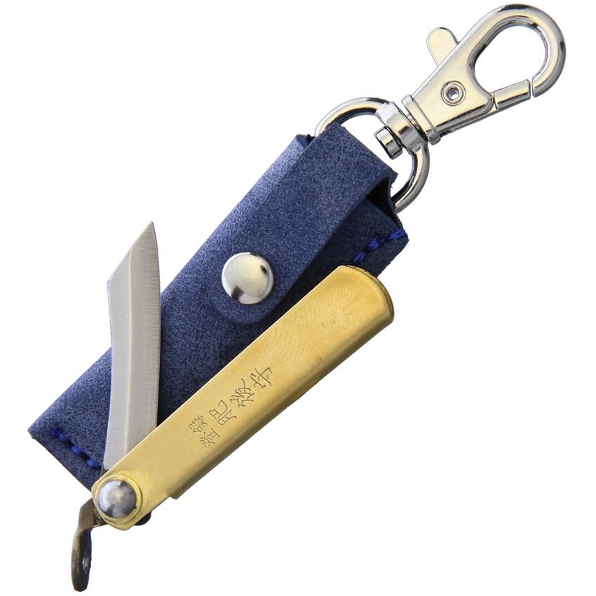 Higonokami SK Folder Brass Blue Sheath