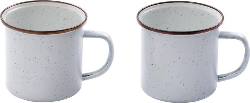 Barebones Living Enamel Cup Set Eggshell