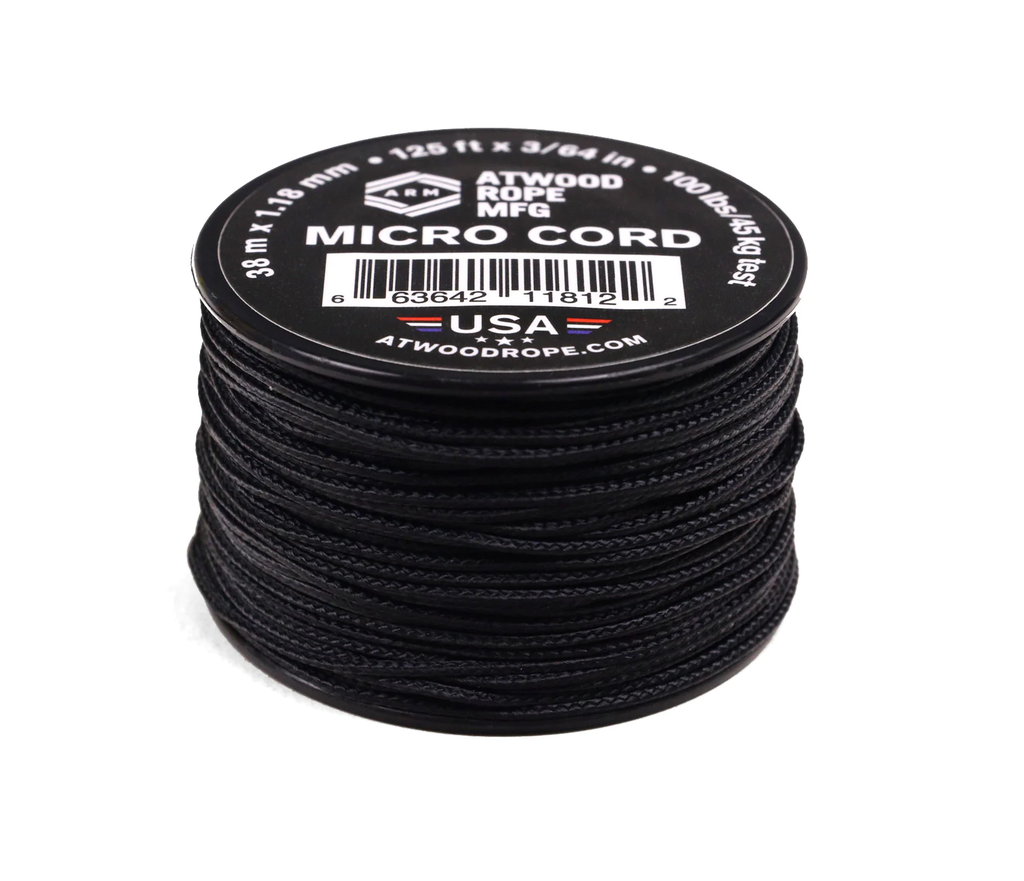 Atwood Rope MFG Micro Cord 125ft Black