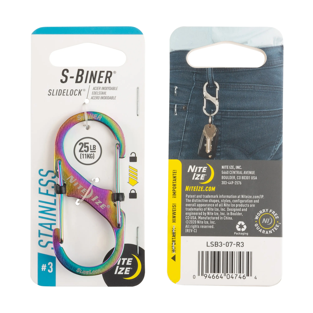 Nite Ize S-Biner® SlideLock® Stainless Steel #3 Spectrum