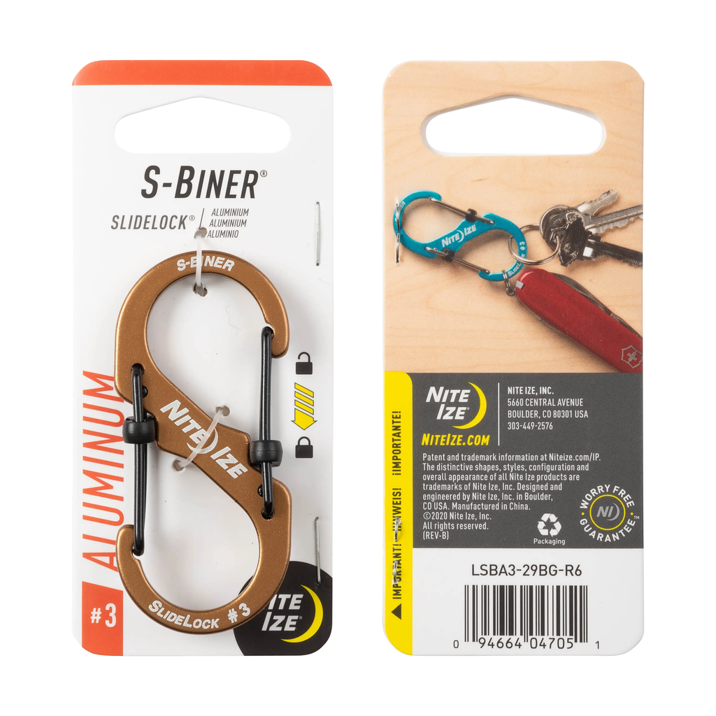 Nite Ize S-Biner® SlideLock® Aluminum #3 - Coyote