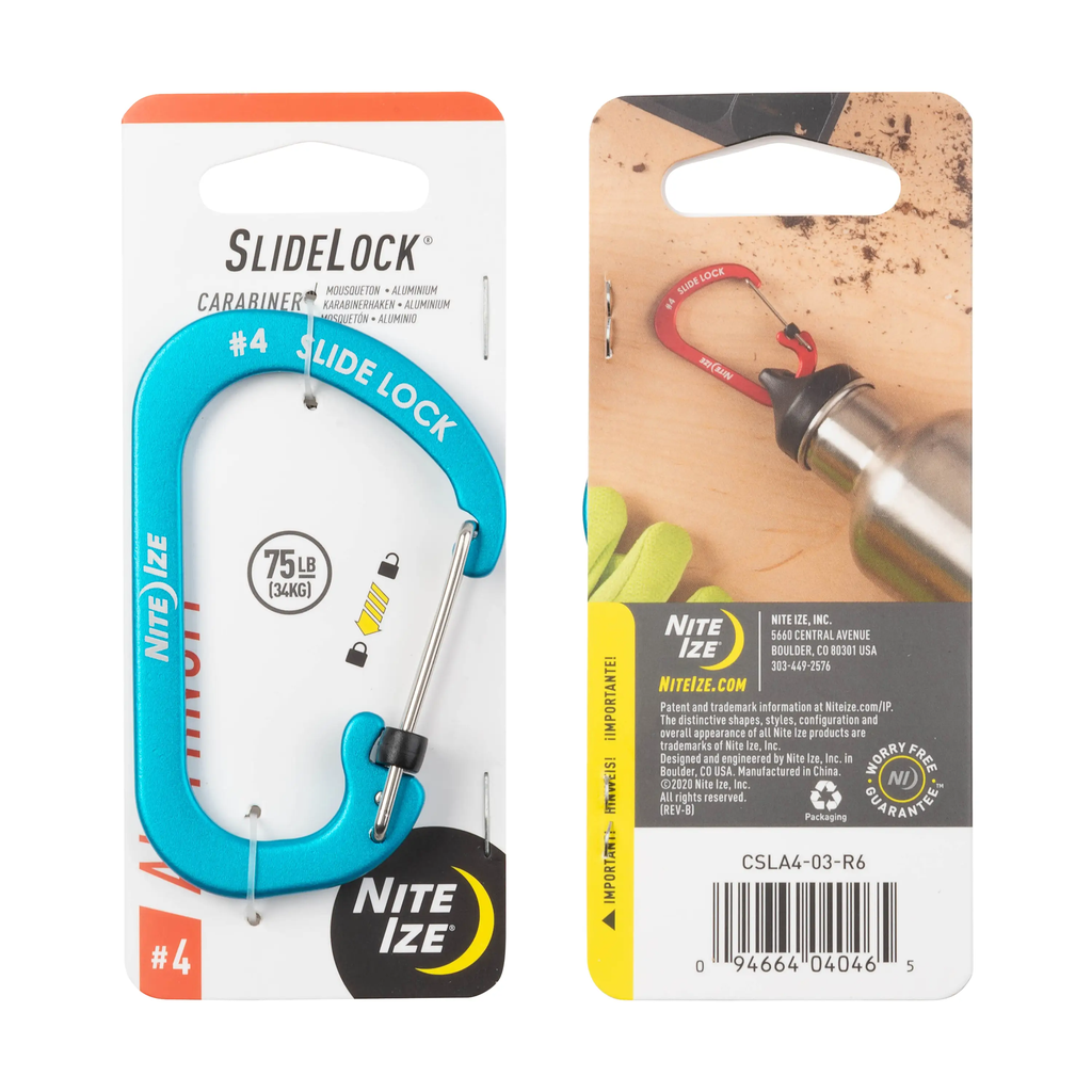 Nite Ize SlideLock® Carabiner Aluminum #4 Blue