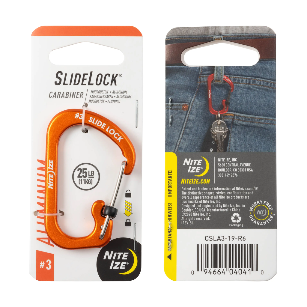 Nite Ize SlideLock® Carabiner Aluminum #3 - Orange