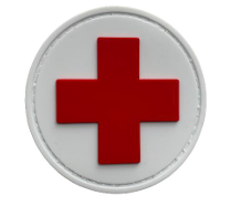Round Cross Medic - White