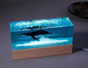 Resin Humpback Whale +Wood Base with Light