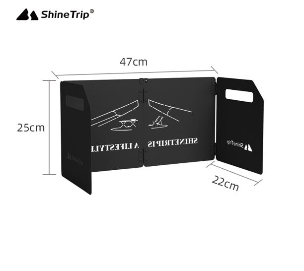 Shine trip Camping windshield Black