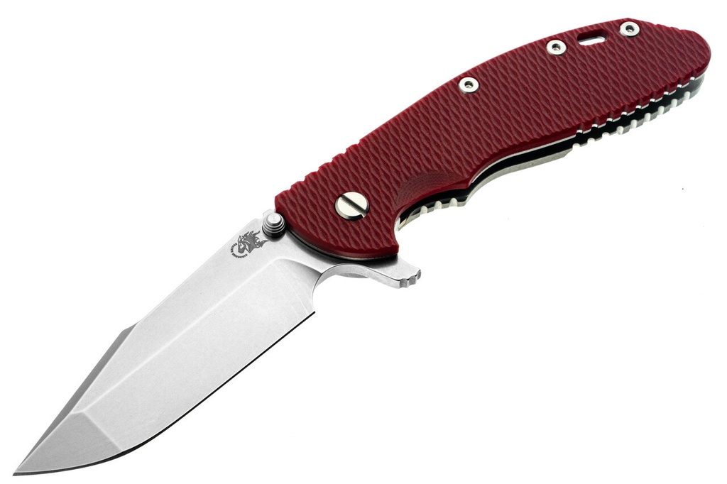 Hinderer XM-24 Harpoon Spanto S45VN - Stonewashed Titanium & Blade - Red G-10